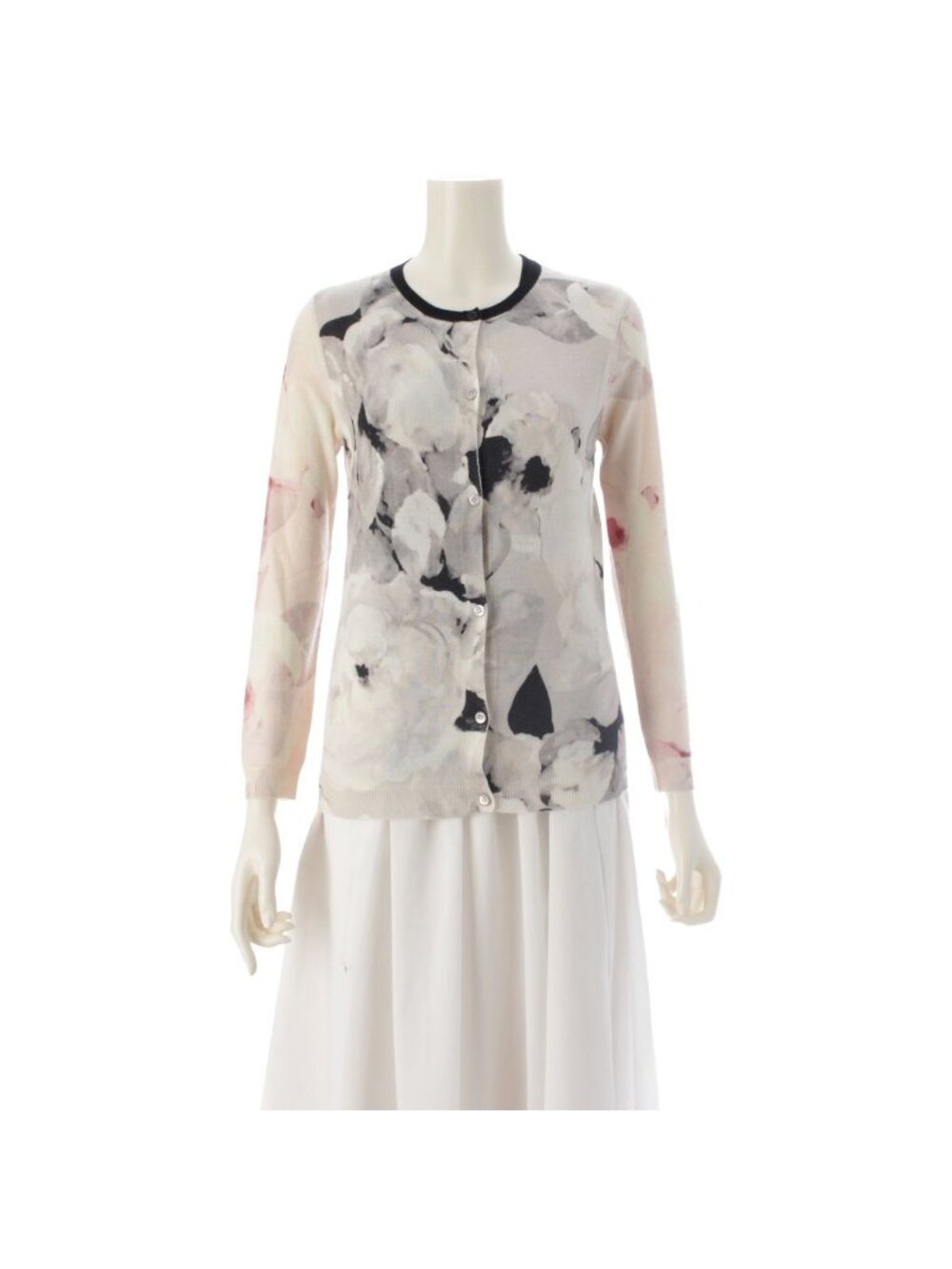 Dior Cashmere Silk Knit Vest Cardigan Ensemble Gray Pink